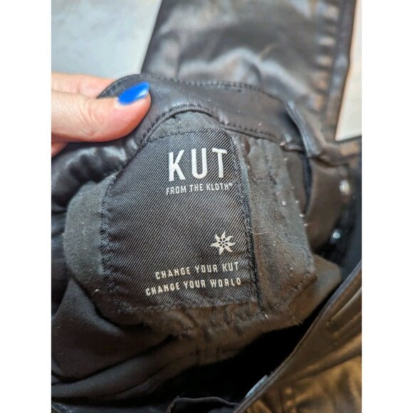 Kut From The Kloth Mia High Rise Skinny Coated Black Jeans Ladies 6 - Picture 11 of 16